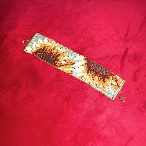 beaded sunflower bracelet